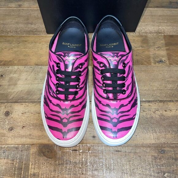 Saint Laurent Venice Zebra Print Sneakers - Picture 6 of 13
